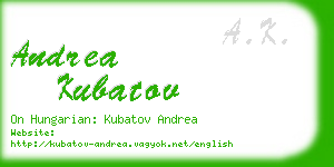 andrea kubatov business card